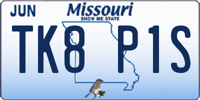 MO license plate TK8P1S