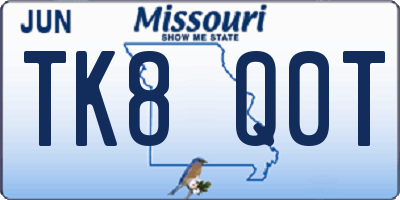 MO license plate TK8Q0T