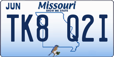 MO license plate TK8Q2I