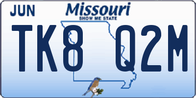 MO license plate TK8Q2M