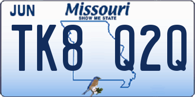 MO license plate TK8Q2Q
