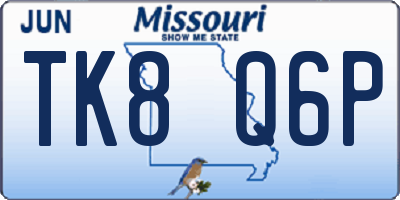MO license plate TK8Q6P