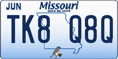MO license plate TK8Q8Q