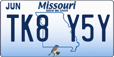 MO license plate TK8Y5Y
