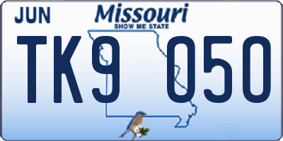 MO license plate TK9O5O