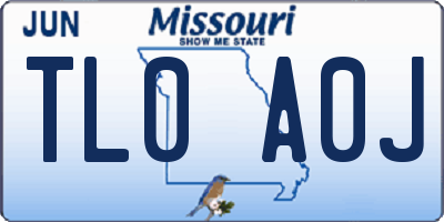 MO license plate TL0A0J