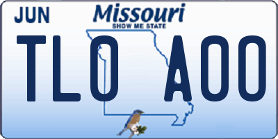 MO license plate TL0A0O