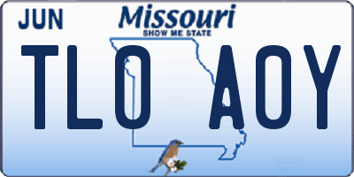 MO license plate TL0A0Y
