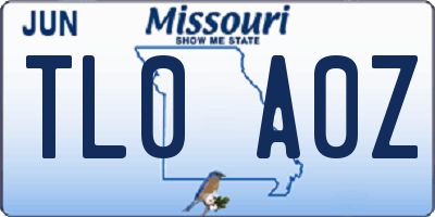 MO license plate TL0A0Z