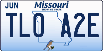 MO license plate TL0A2E