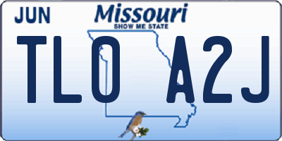 MO license plate TL0A2J