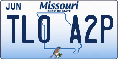MO license plate TL0A2P