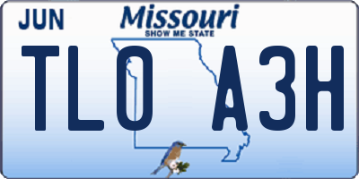 MO license plate TL0A3H