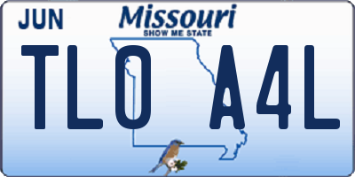 MO license plate TL0A4L