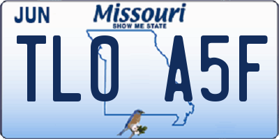 MO license plate TL0A5F