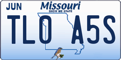 MO license plate TL0A5S