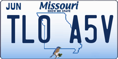 MO license plate TL0A5V