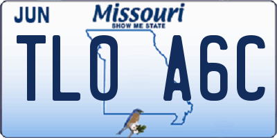 MO license plate TL0A6C