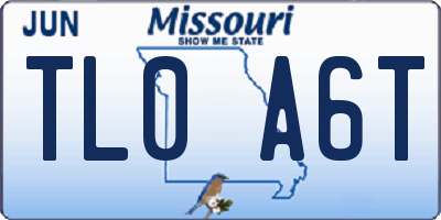 MO license plate TL0A6T