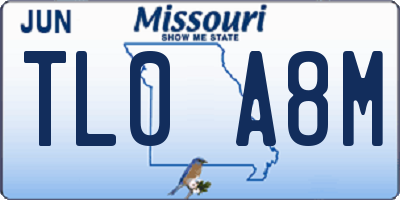 MO license plate TL0A8M