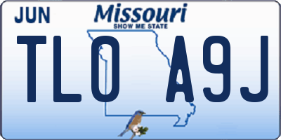 MO license plate TL0A9J