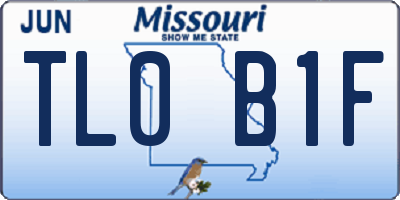 MO license plate TL0B1F