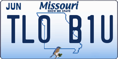 MO license plate TL0B1U