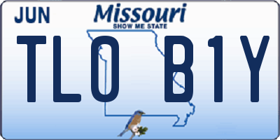 MO license plate TL0B1Y