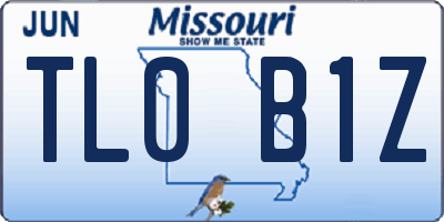 MO license plate TL0B1Z