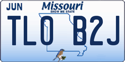 MO license plate TL0B2J