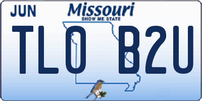 MO license plate TL0B2U