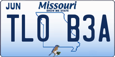MO license plate TL0B3A