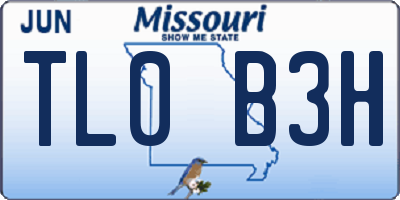 MO license plate TL0B3H