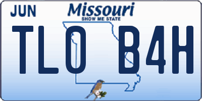 MO license plate TL0B4H