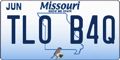MO license plate TL0B4Q