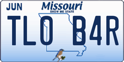 MO license plate TL0B4R