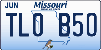MO license plate TL0B5O