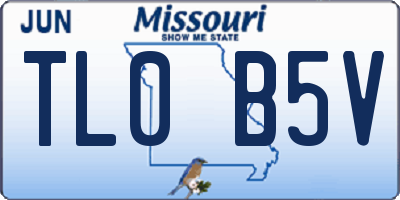 MO license plate TL0B5V