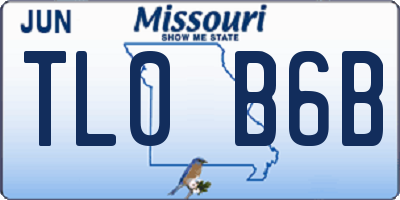 MO license plate TL0B6B