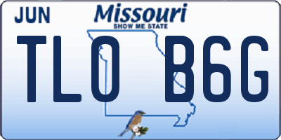 MO license plate TL0B6G