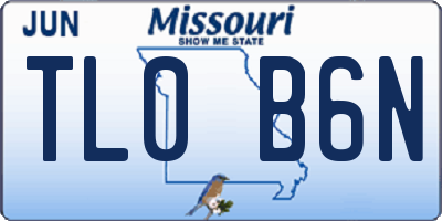 MO license plate TL0B6N