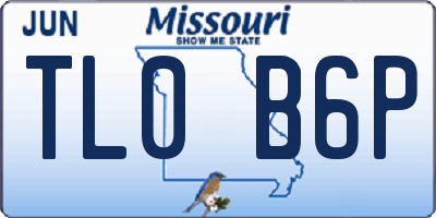 MO license plate TL0B6P