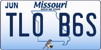 MO license plate TL0B6S