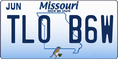 MO license plate TL0B6W