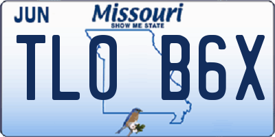 MO license plate TL0B6X