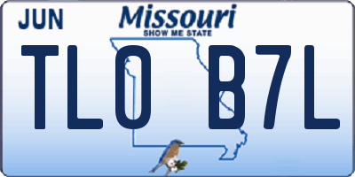 MO license plate TL0B7L