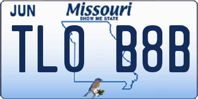 MO license plate TL0B8B