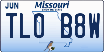 MO license plate TL0B8W