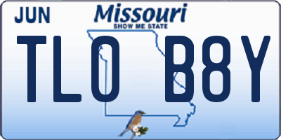 MO license plate TL0B8Y