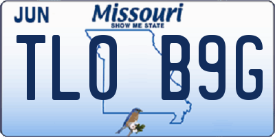 MO license plate TL0B9G